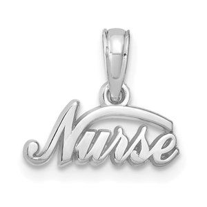 14k Yellow or White Gold Small Nurse Necklace Charm Pendant gift for Nurse